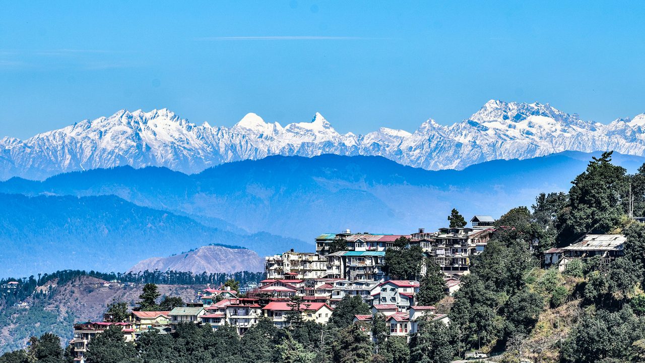 View from the Ridge Shimla. Shimla is capital city of Himchal Pradesh, state of India. It is loacted in Himalayan foothills and is favorite tourist destination.It used to Summer capital in British era