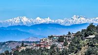 View from the Ridge Shimla. Shimla is capital city of Himchal Pradesh, state of India. It is loacted in Himalayan foothills and is favorite tourist destination.It used to Summer capital in British era