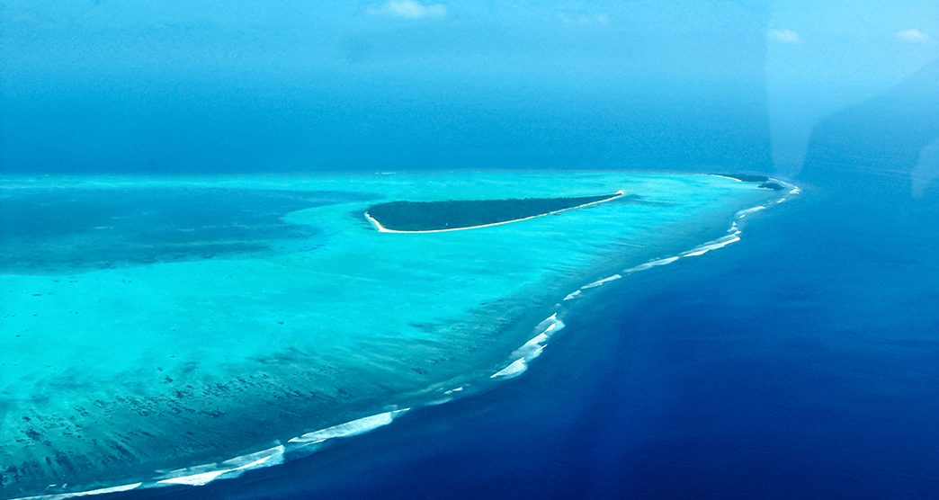 Areal view of Thinnakara island lakshadweep 