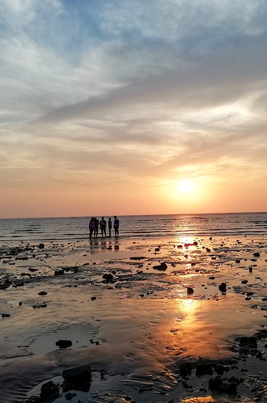 Amazing sunset at tithal beach India. 