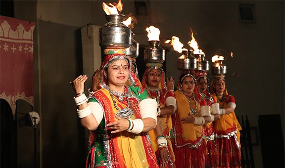 Udaipur, India - December 12, 2017 : Indian folk village Shilpgram