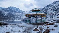 Tsomgo (Changu) Lake. It is a sacred natural glacial lake on top of mountain in Gangtok, East Sikkim, India.