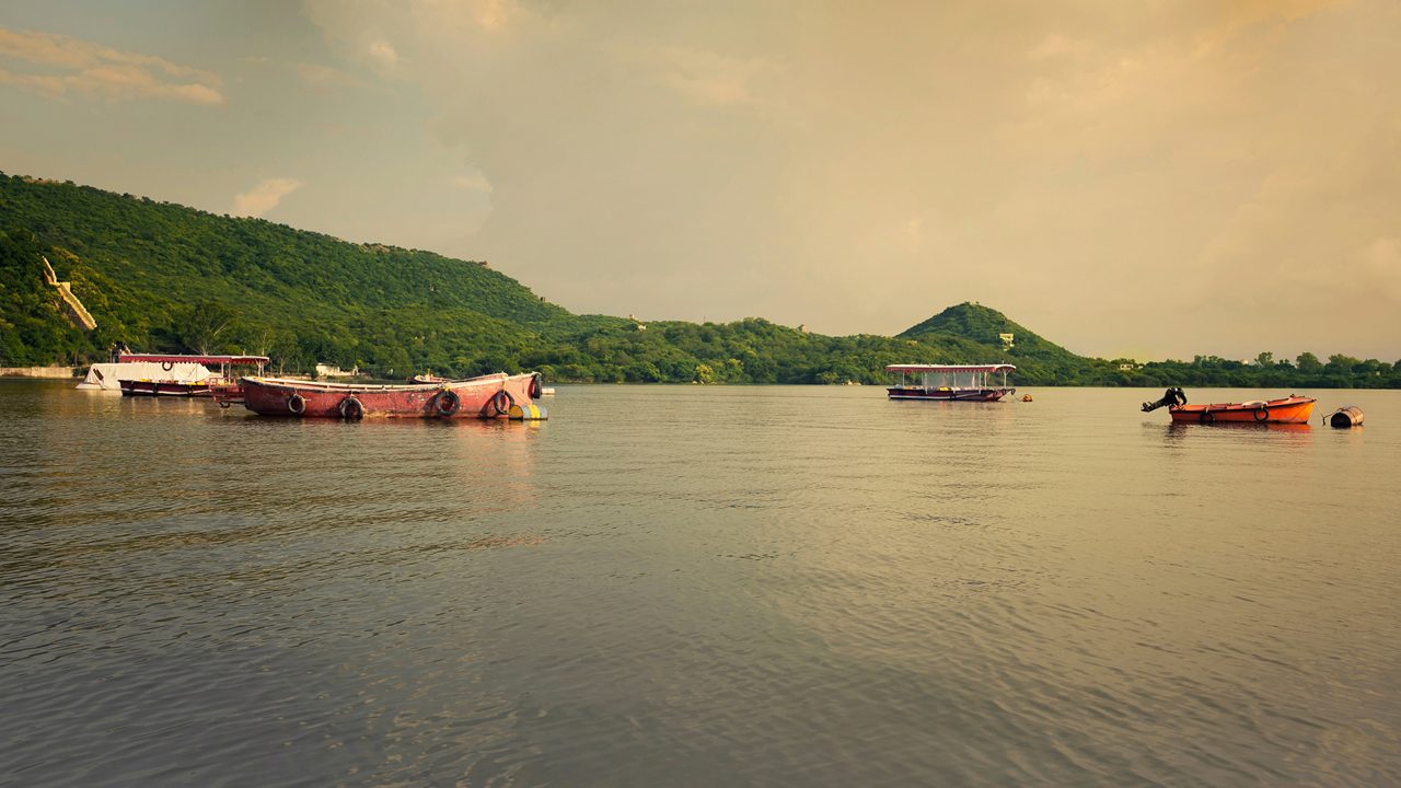 Udaisagar Lake. The palace is Located in Udaipur City in The Indian State of Rajasthan
