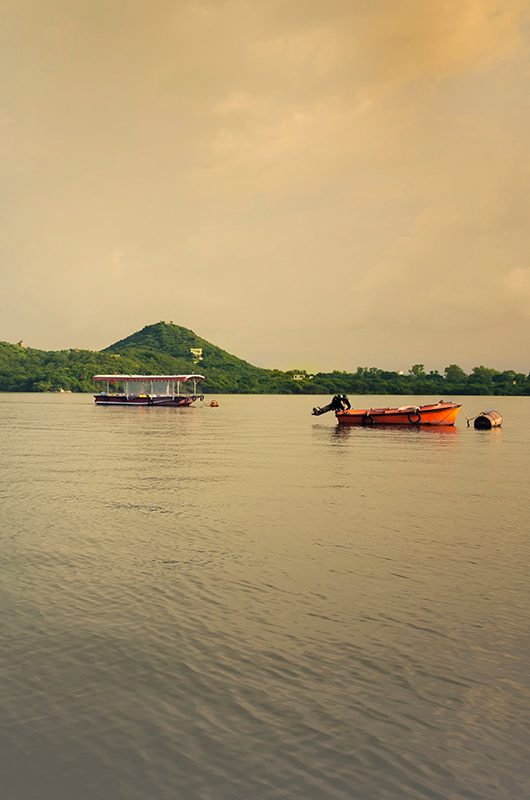 Udaisagar Lake. The palace is Located in Udaipur City in The Indian State of Rajasthan