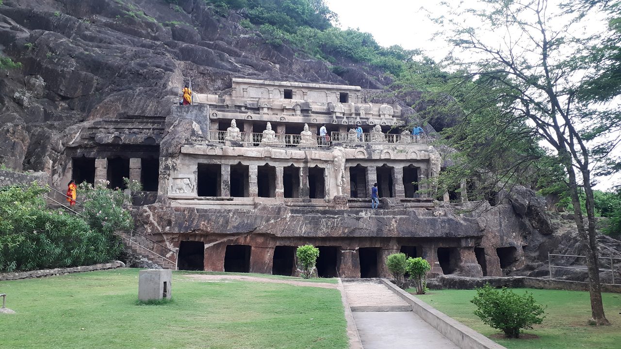 rock cut caves in undavalli village, guntur district 