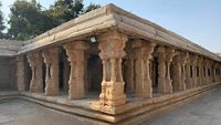 Pillars of Veerabhadra temple in Lepakshi, Andhra Pradesh, India