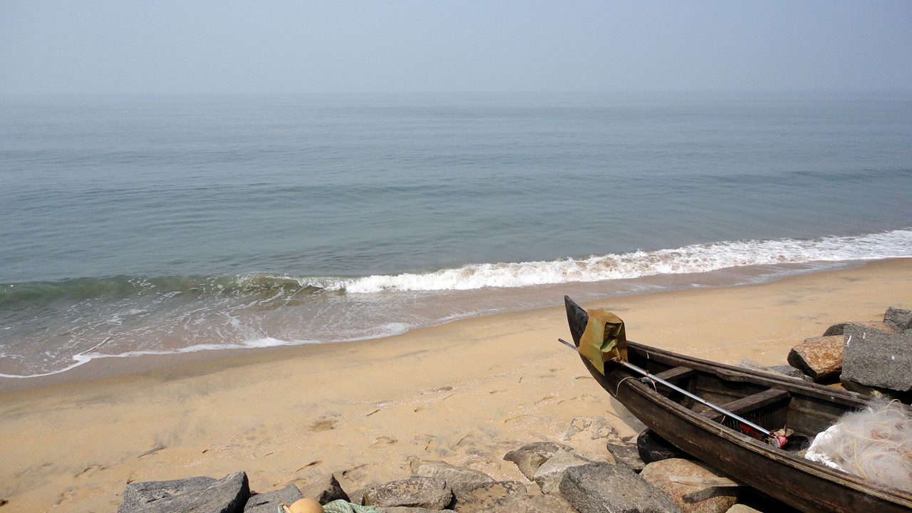 The Lonely Fishing Boat of Vypin beach, Arabian Coast.