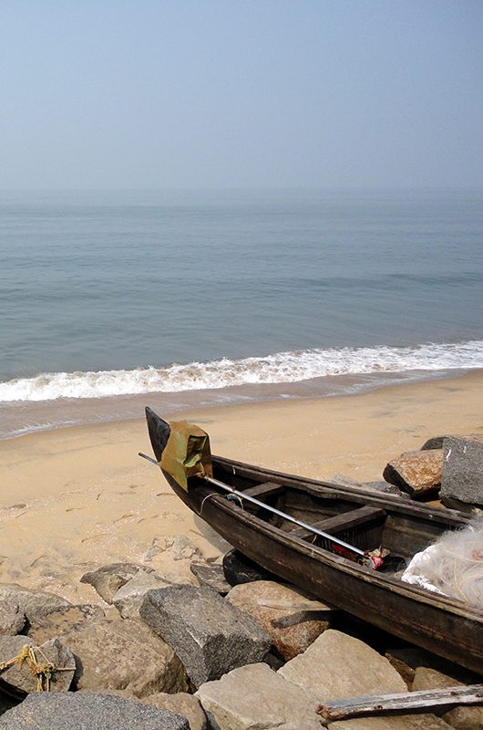 The Lonely Fishing Boat of Vypin beach, Arabian Coast.