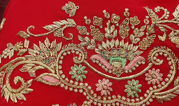 Beautiful floral pattern of zardozi embroidery embroidery