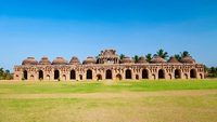 Elephant Stables, part of the Zanana Enclosures at Hampi, the centre of the Hindu Vijayanagara Empire in Karnataka, India