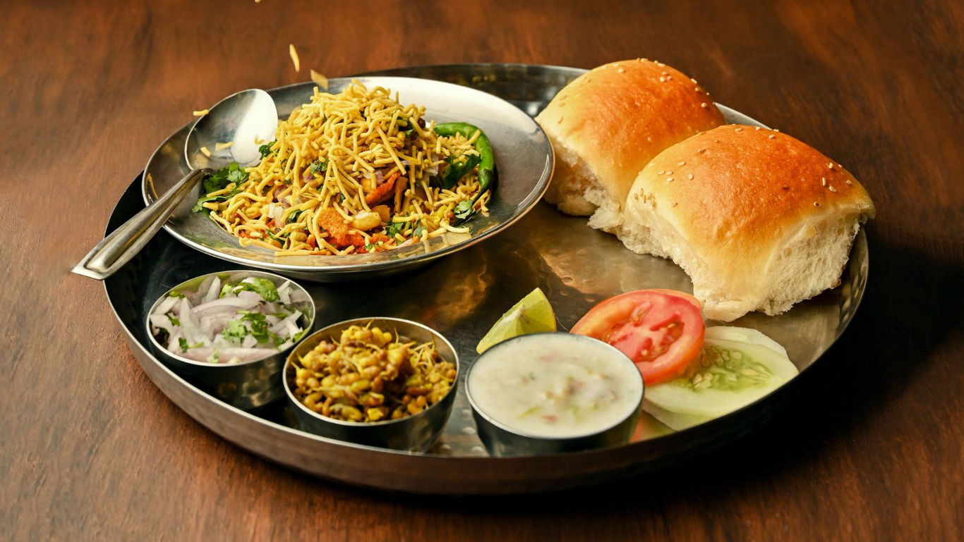 Indian street food platter with pav
