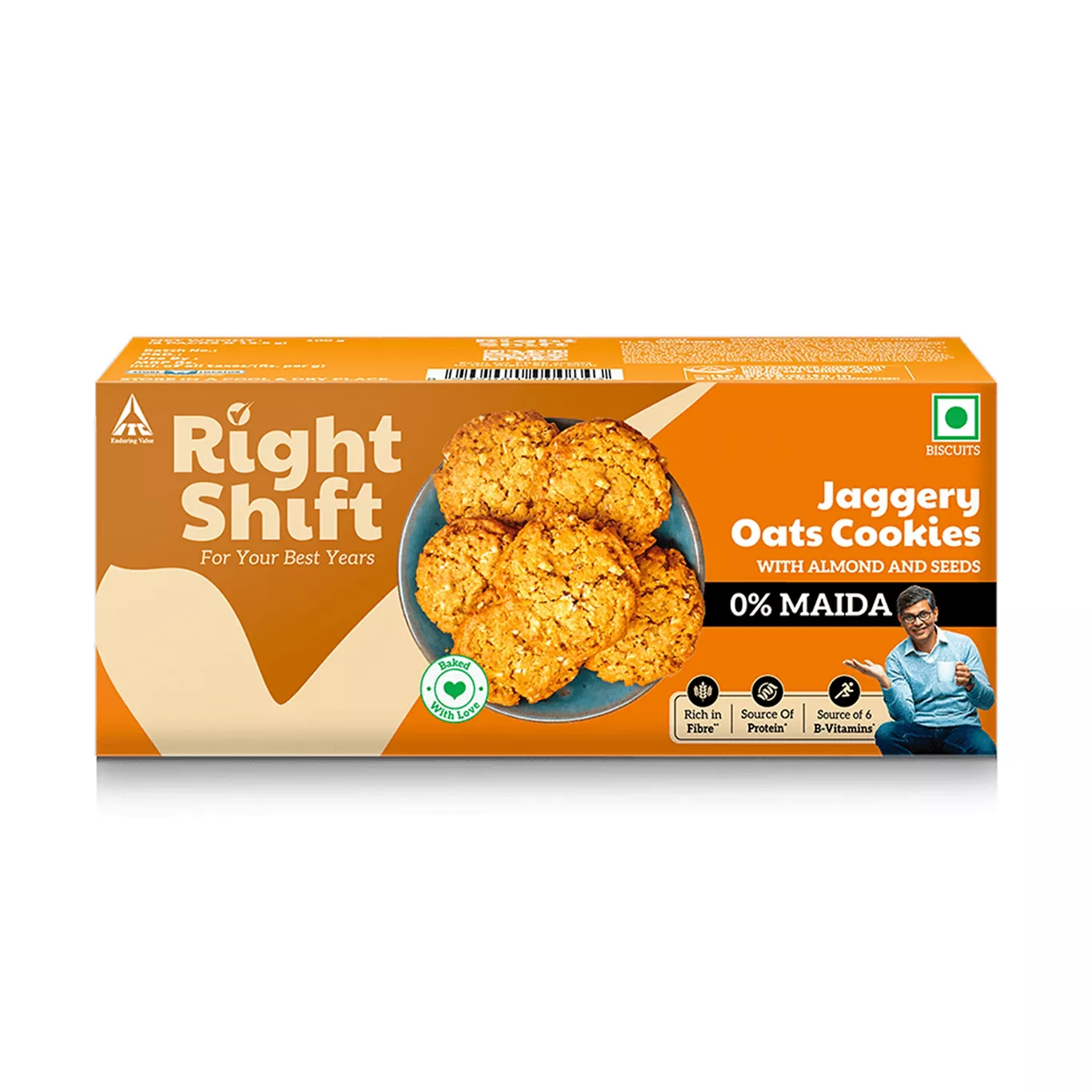 Right Shift - Jaggery Oats Cookies 100gm pkt
