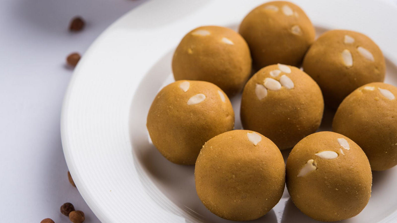 Traditional Indian sweet besan ladoos