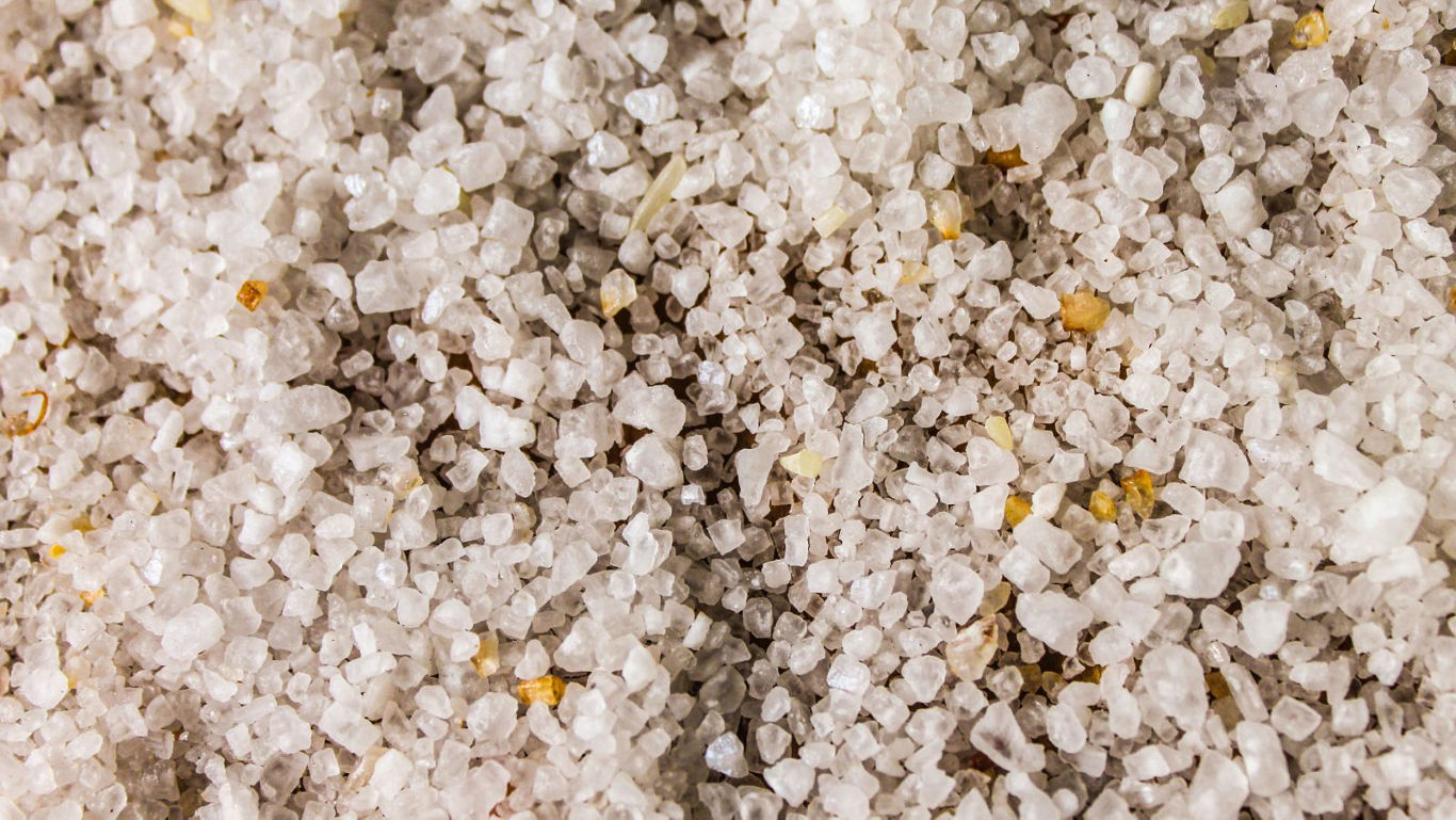 Close-up of coarse white mineral crystals