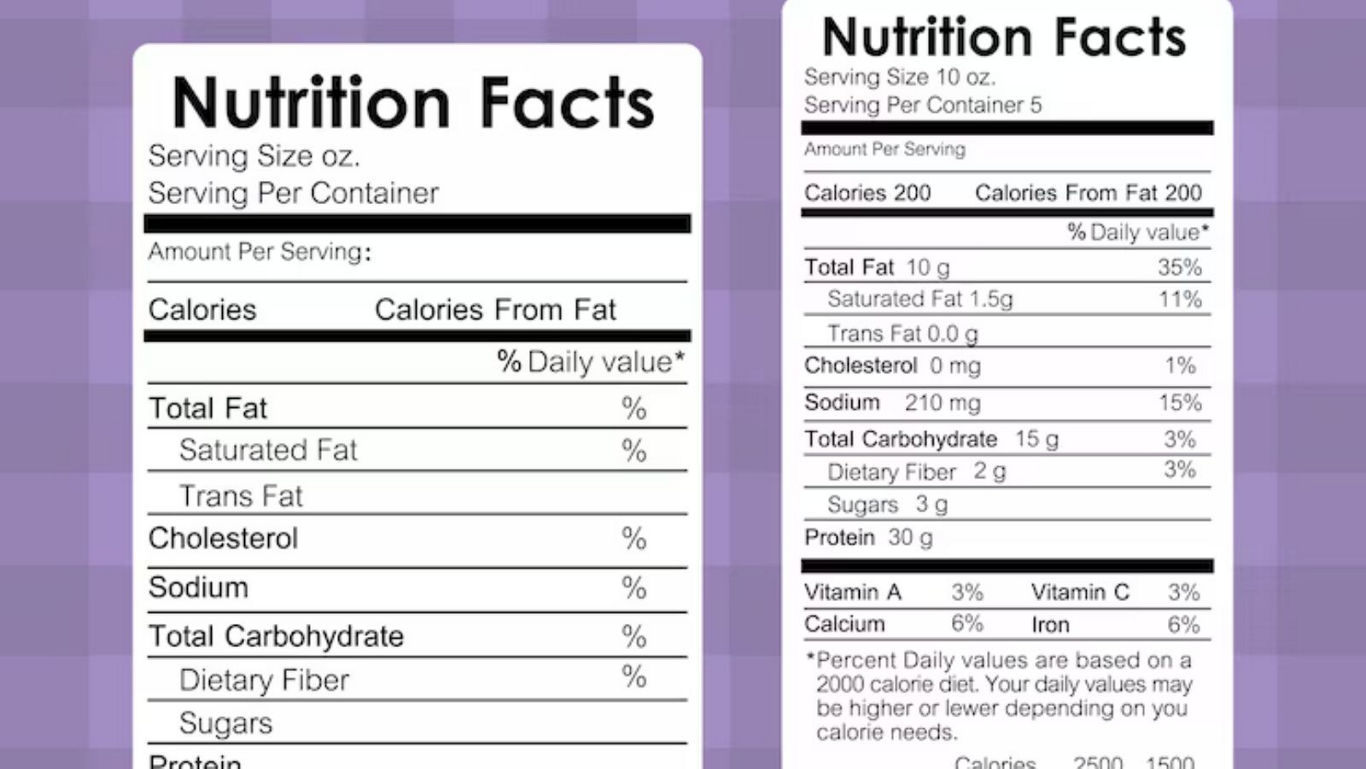 Nutrition Facts Label with Serving Details