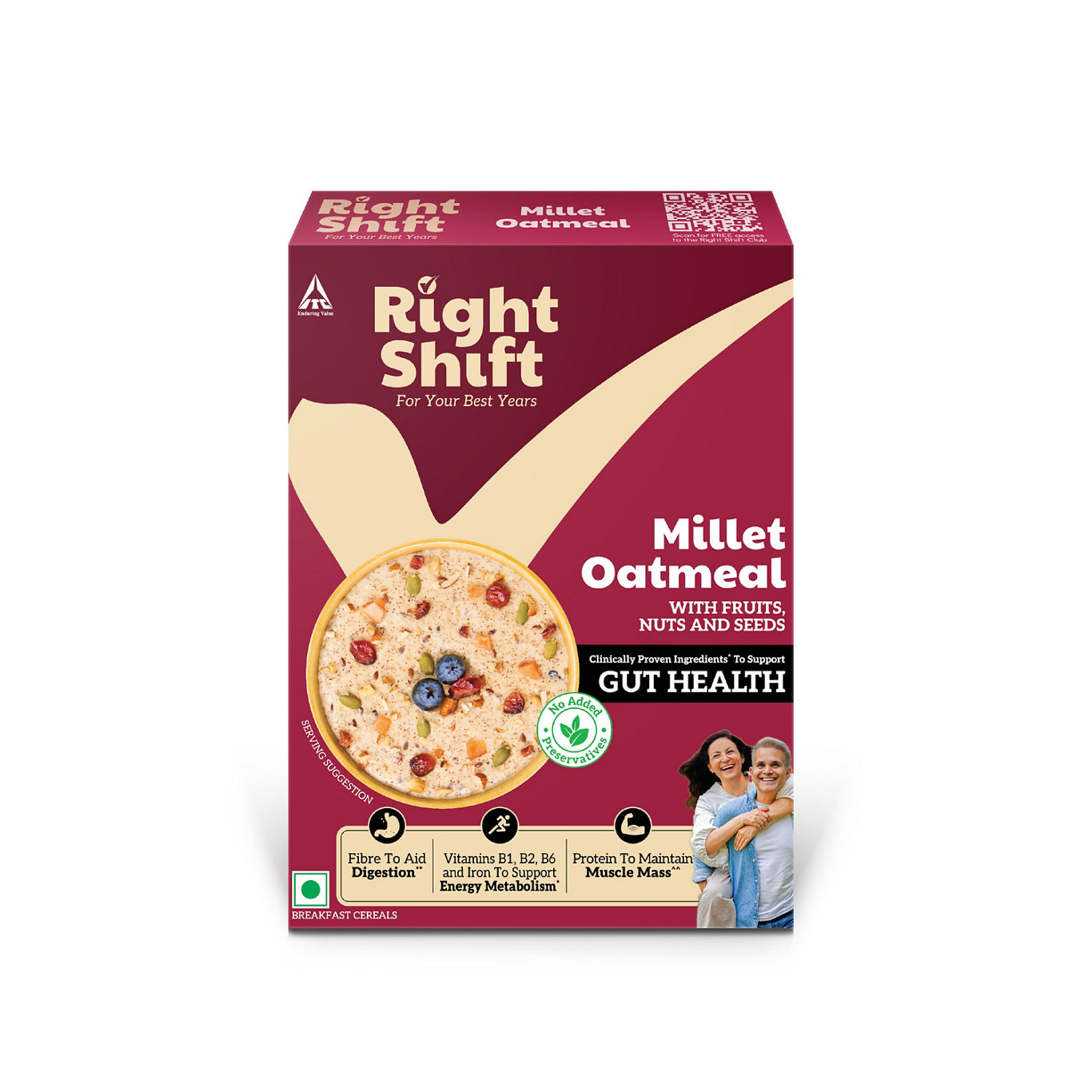 Right Shift - Millet Oatmeal with fruits, nuts and seeds 240g