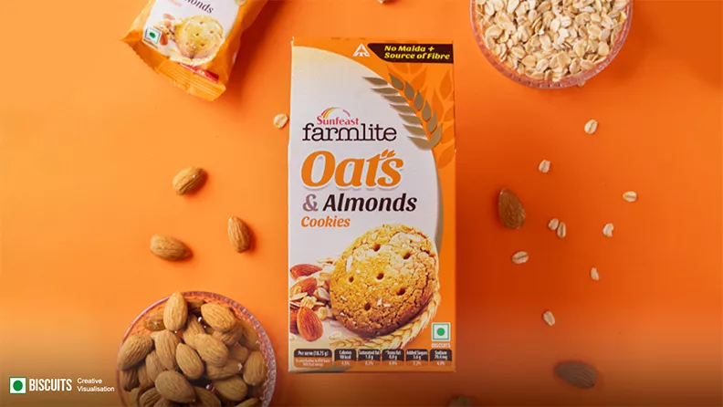 Sunfeast farmlite oats and almonds cookies