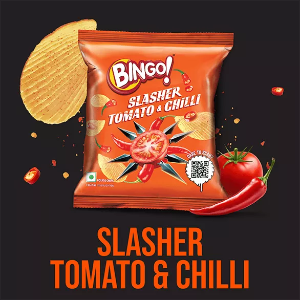 Tomato and Chilli Potato Chips - Bingo! Snacks