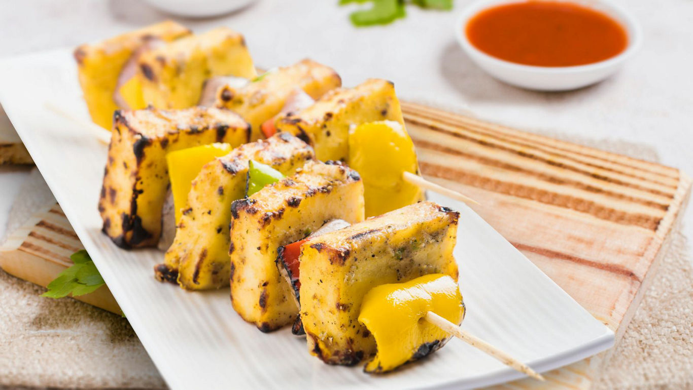 Grilled Paneer Skewers with Vegetables