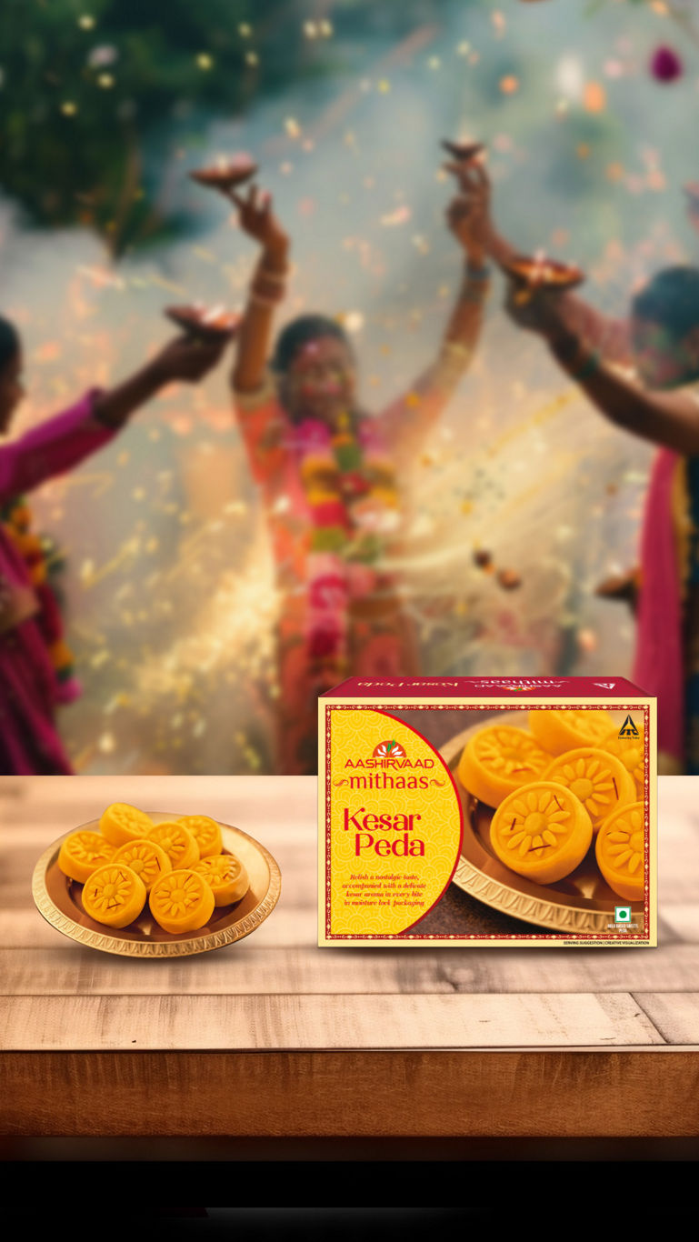 Aashirvaad Mithaas Kesar Peda