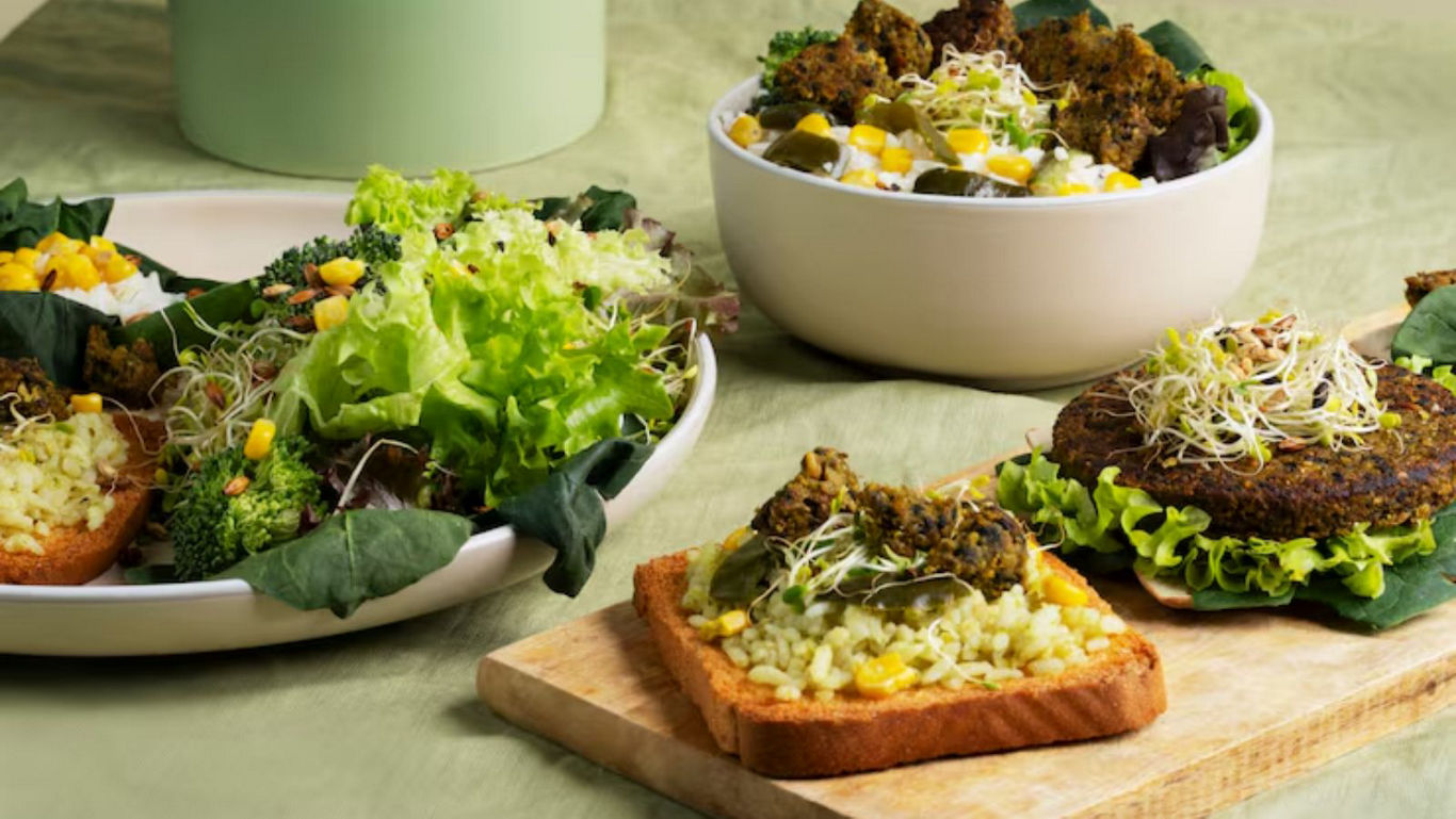 Healthy Vegan Dishes with Fresh Greens
