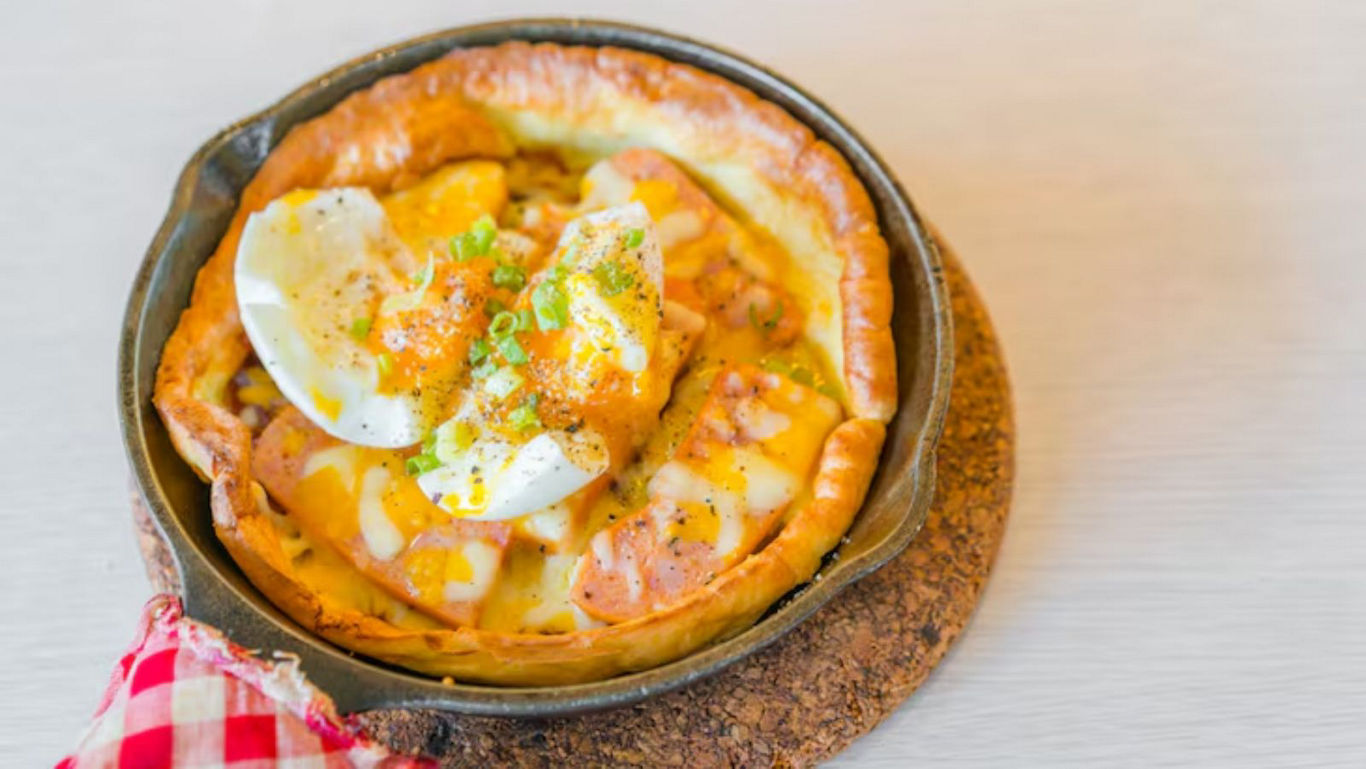Savory skillet dish with eggs and sausage