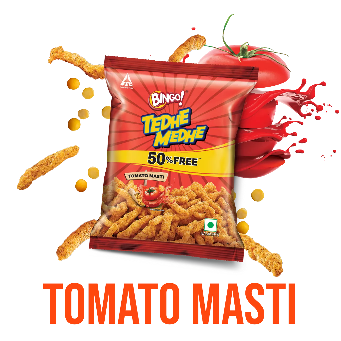 Tedhe Medhe Tomato Masti - Bingo Snacks