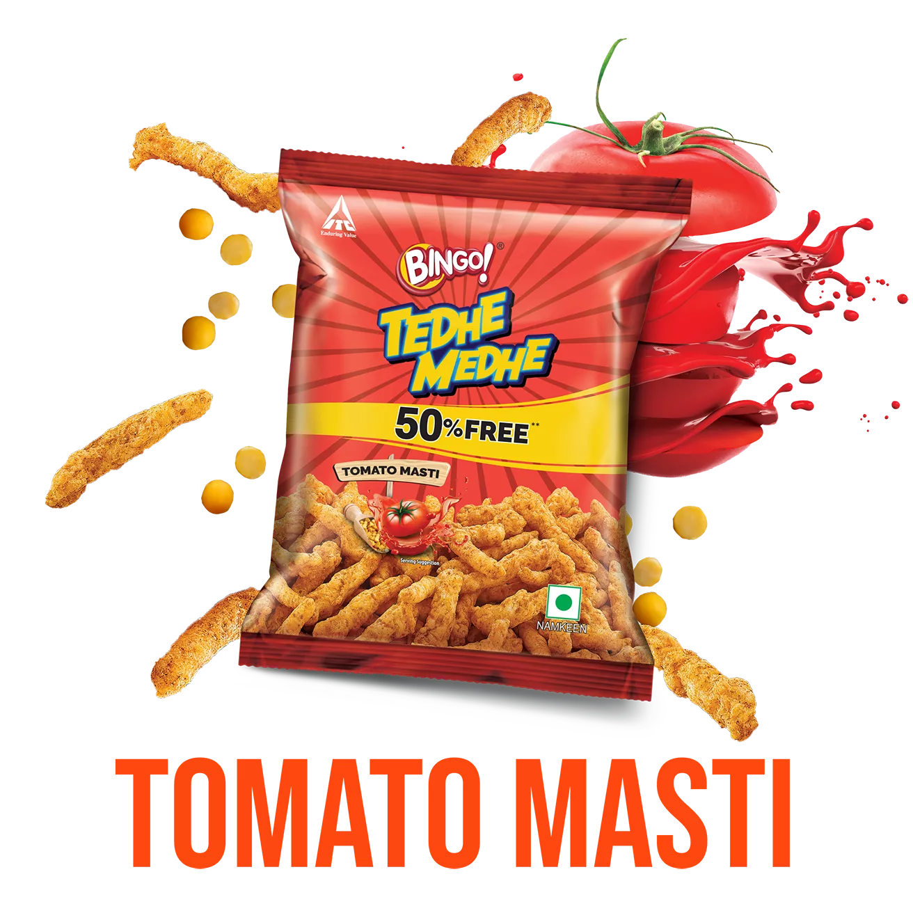 Tedhe Medhe Tomato Masti - Bingo Snacks