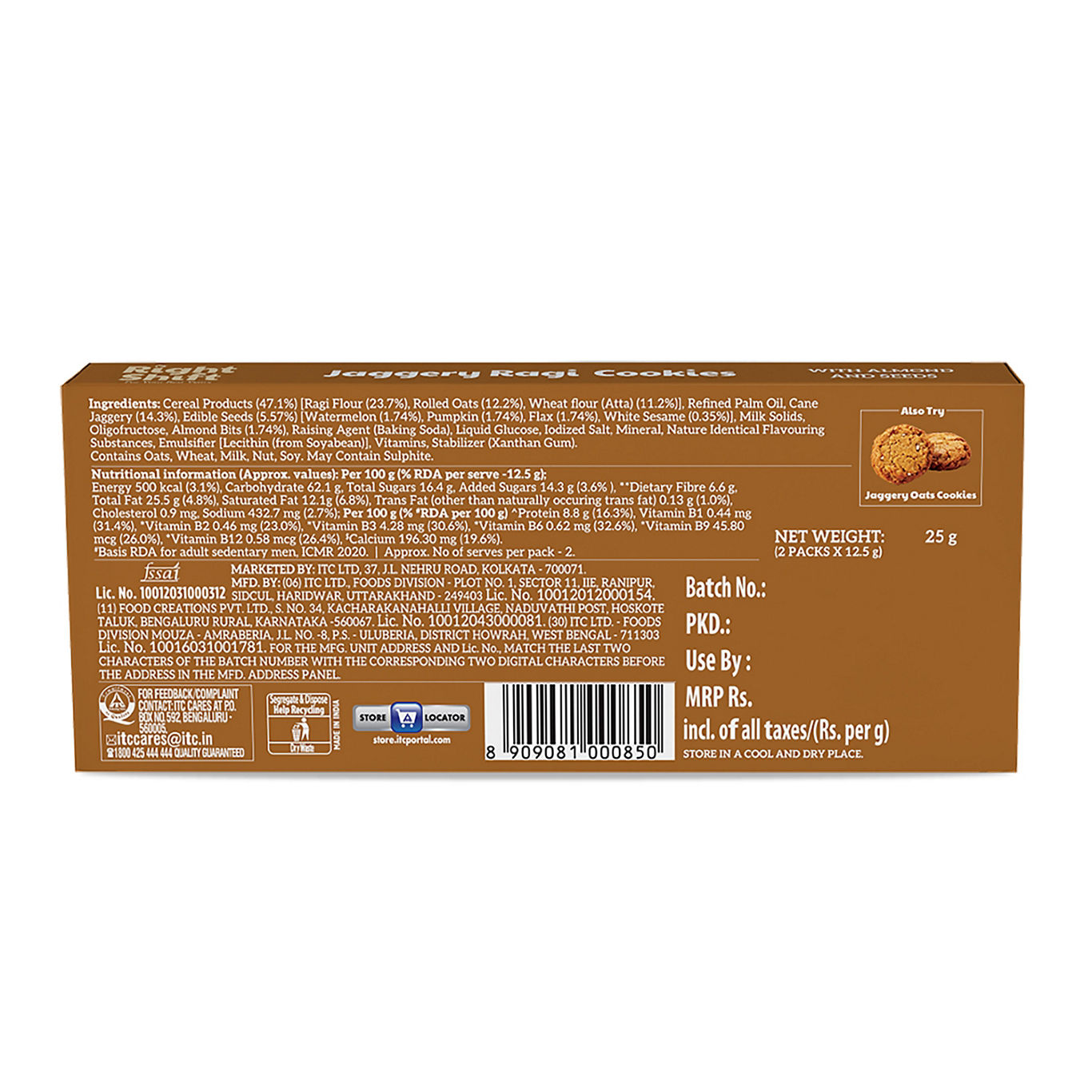 Right Shift -  Jaggery Ragi Cookies