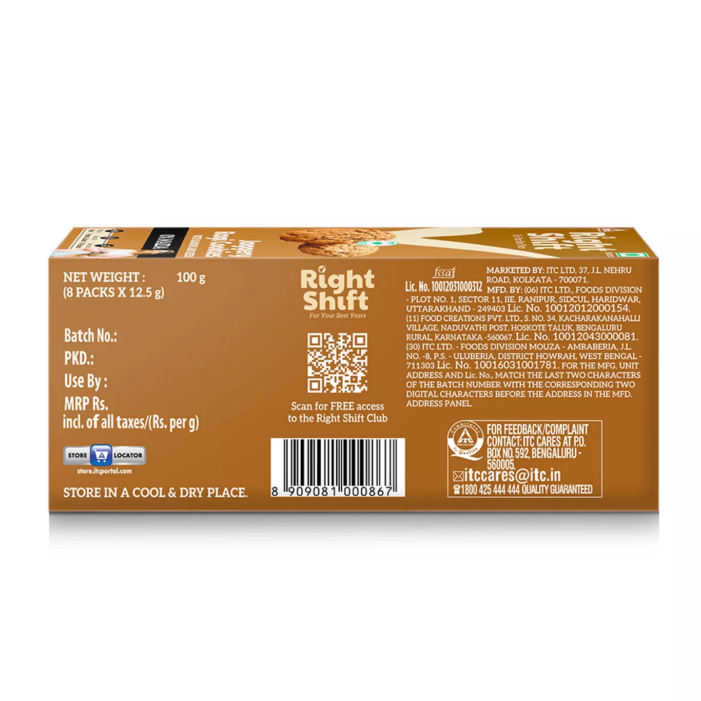 Right Shift - Ragi Cookies 100gm pkt