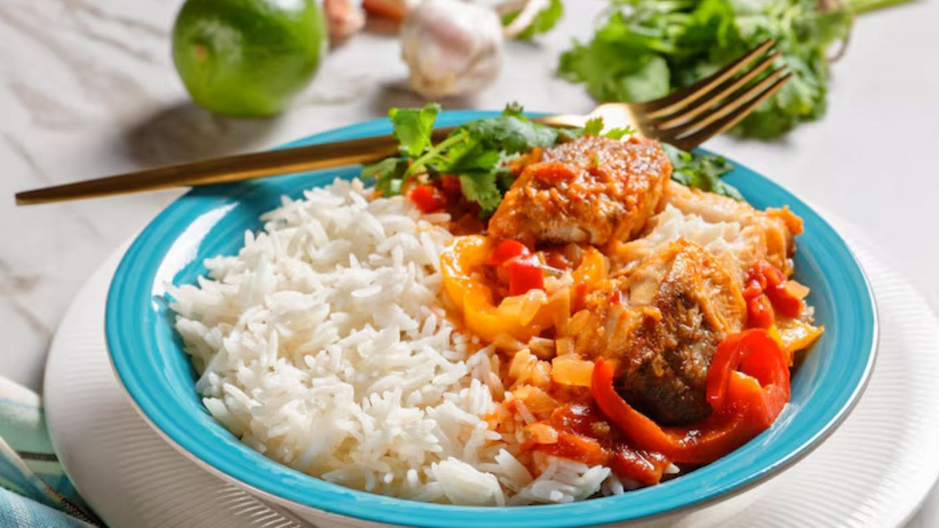 Rice with Stewed Vegetables and Meat