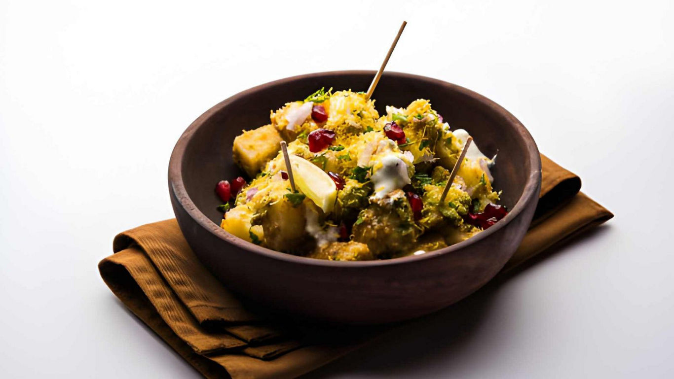 Bowl of savory Indian street food