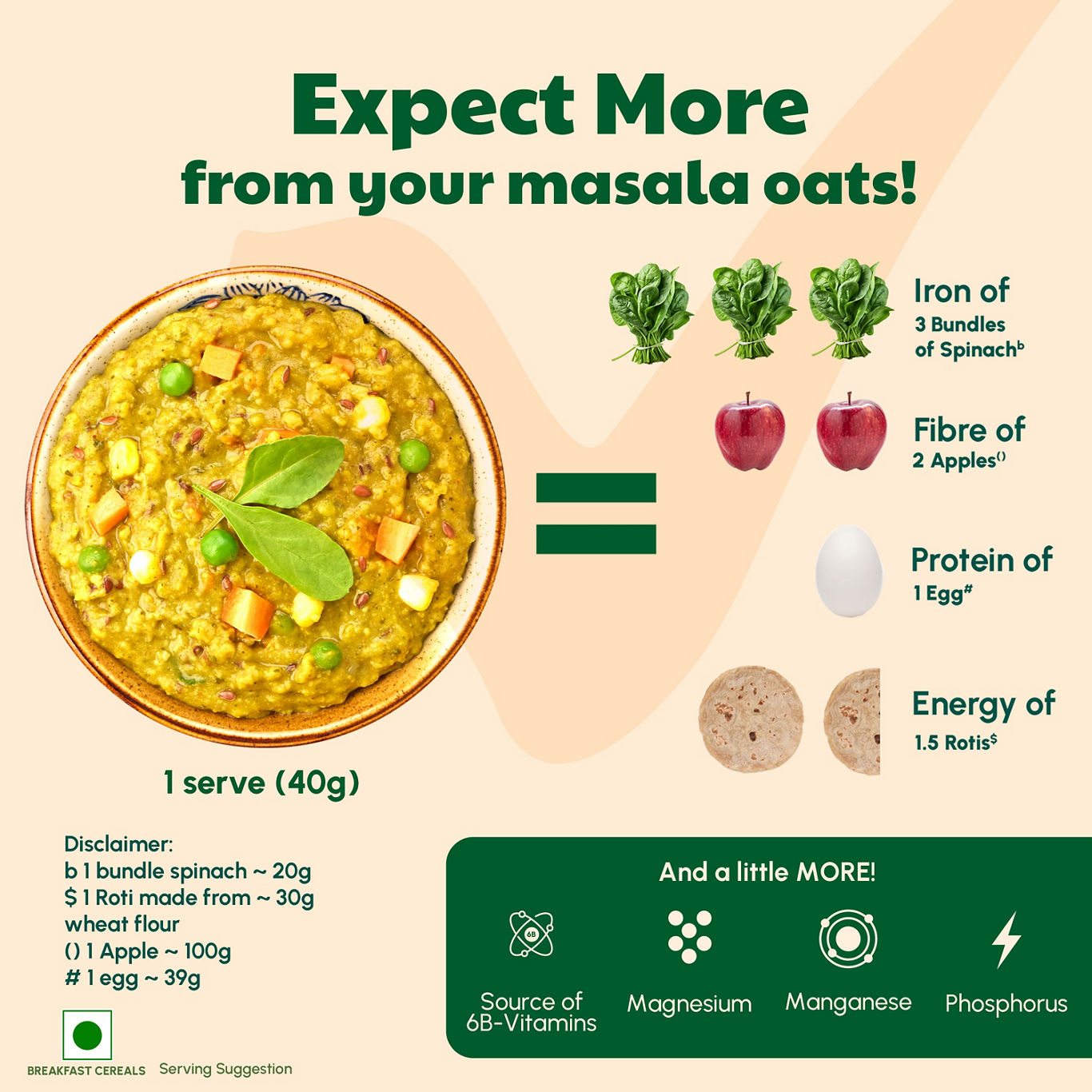 Right Shift - Millet Masala Oats Spinach and Corn 40gm