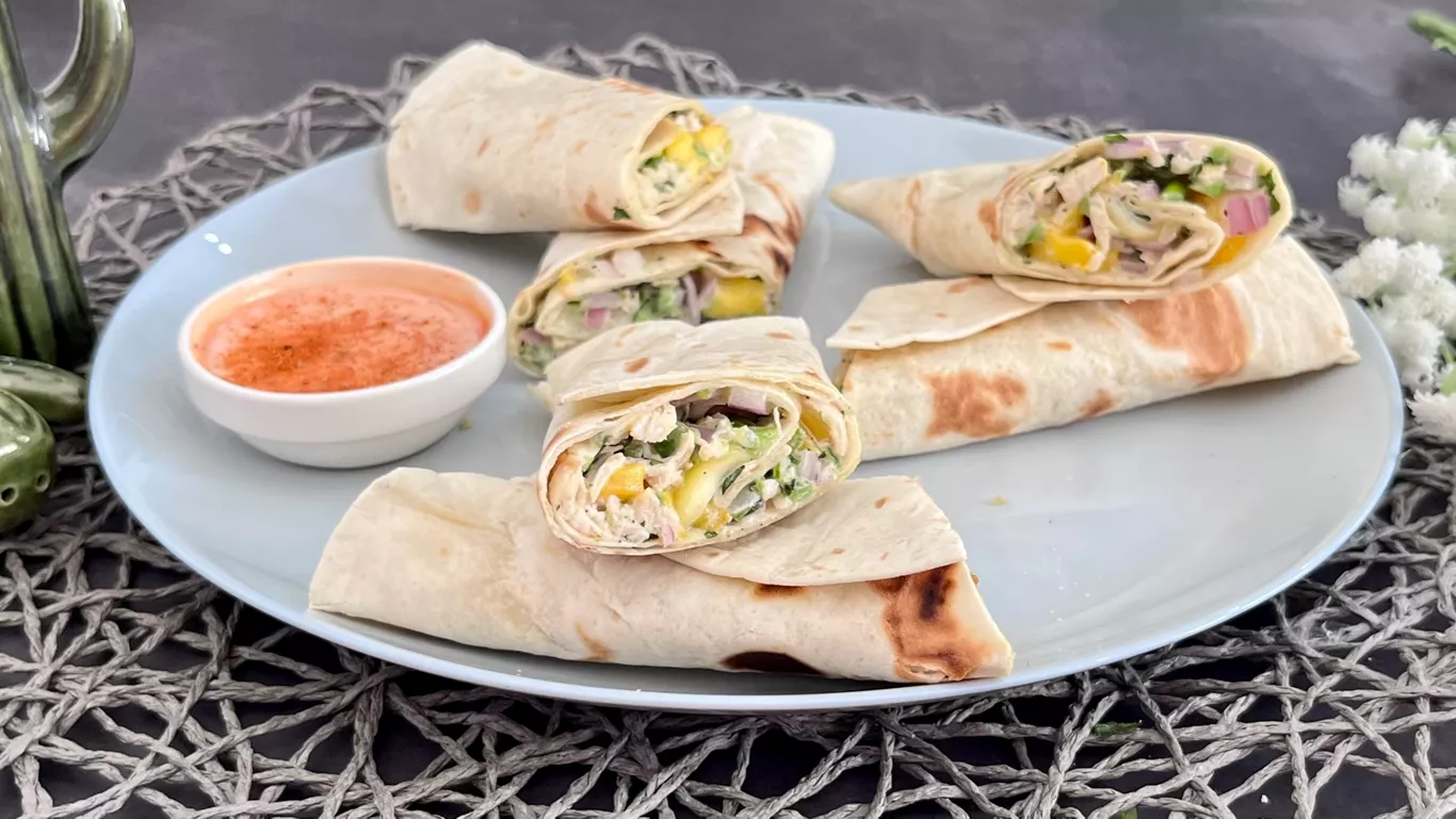 Mango Chicken Salad Wrap Recipe - Lettuce Chicken Wrap | Foodies Only