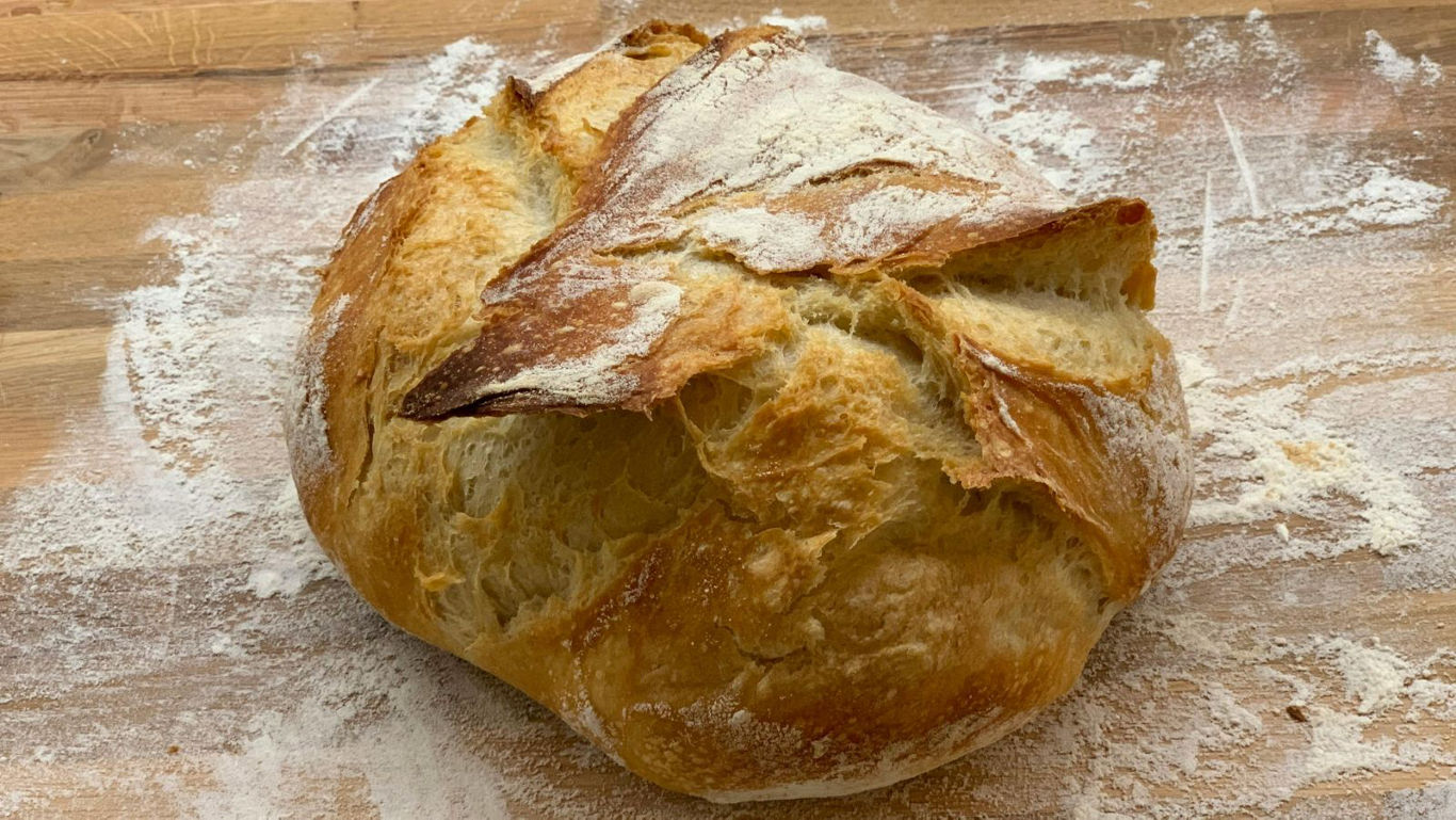 Rustic artisan loaf of crusty bread