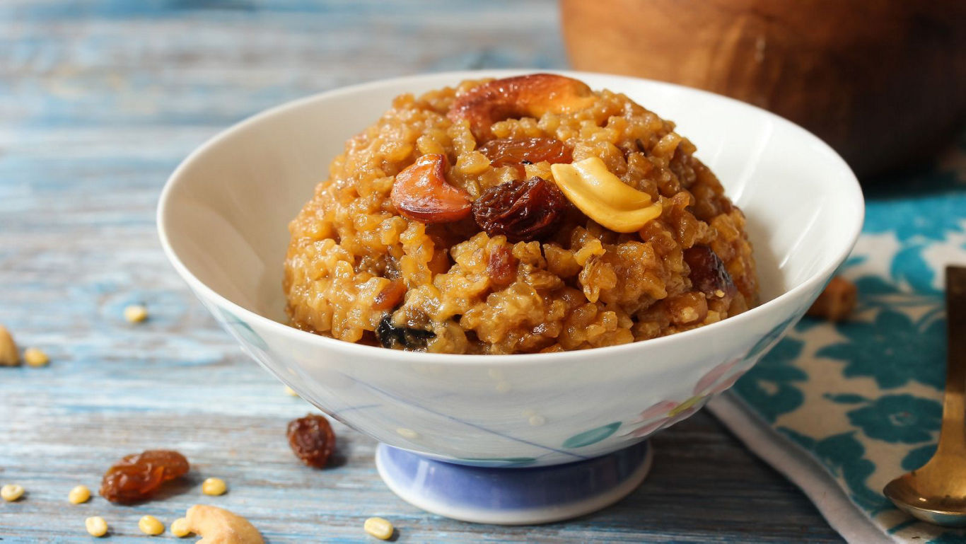 Sweet Indian dessert with nuts and raisins