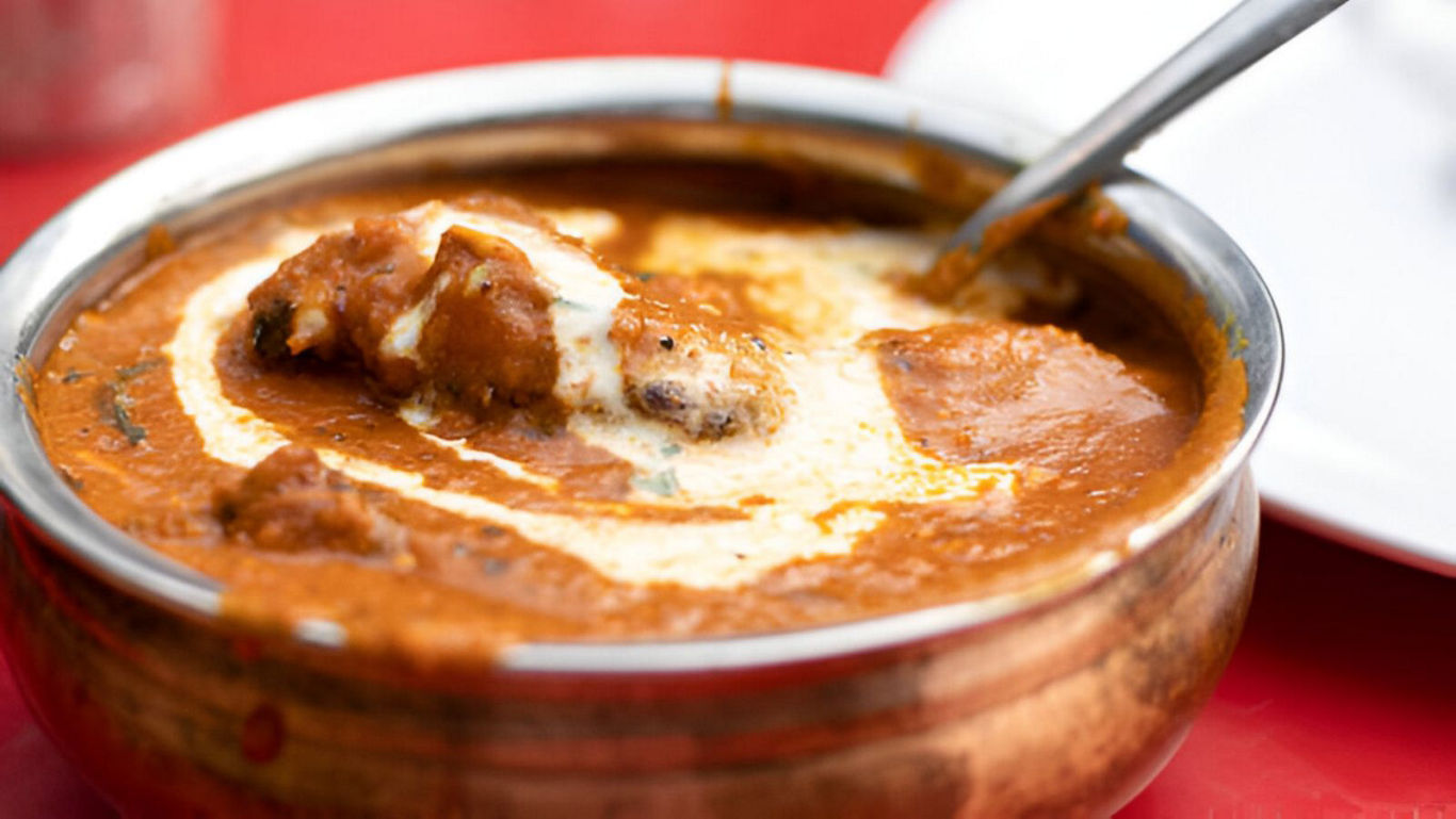 Creamy Indian Curry Served in Metal Bowl