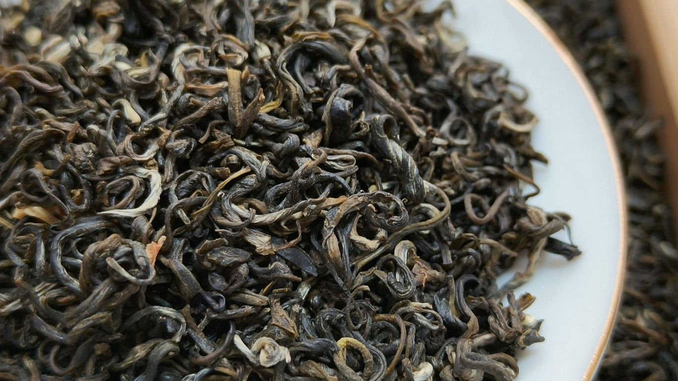 Close-up of loose leaf dried tea