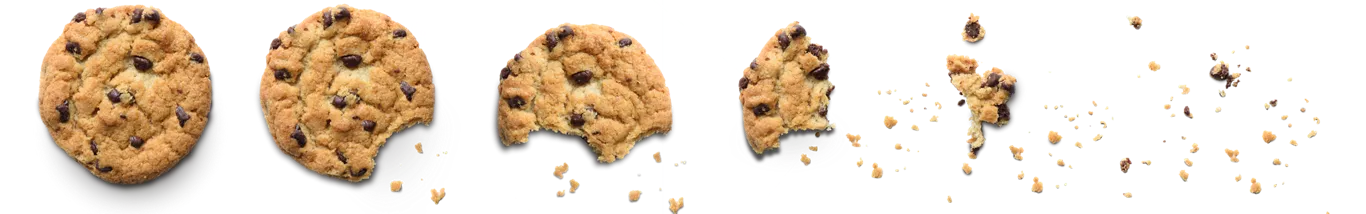 cookie bitten broken and left no piece