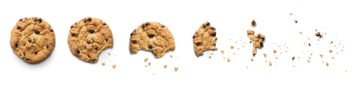 cookie bitten broken and left no piece