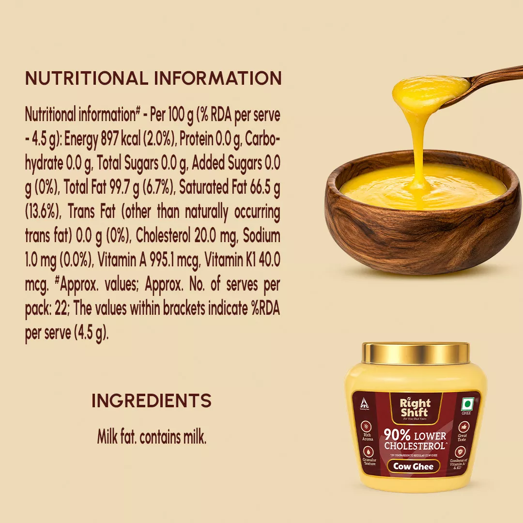 90% Lower Cholesterol Cow Ghee