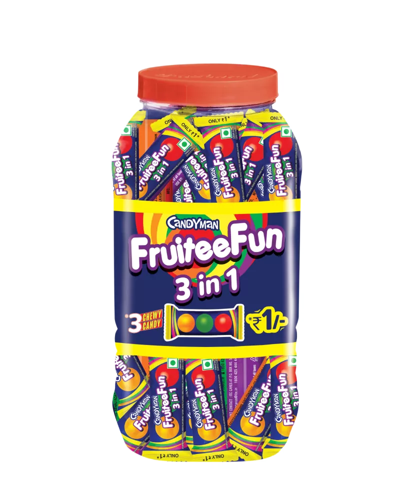 Fruitee Fun 3 in 1 Chewy Candy Jar