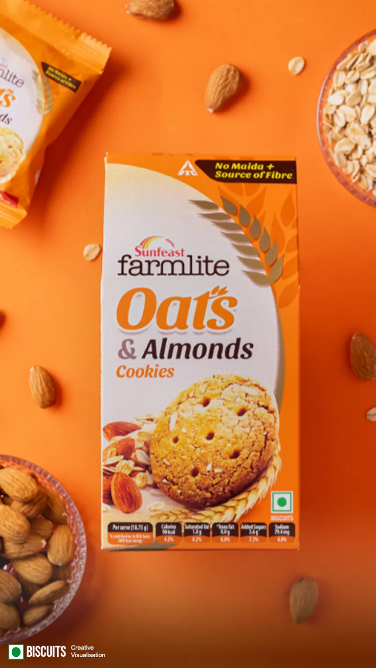 Sunfeast farmlite oats and almonds cookies
