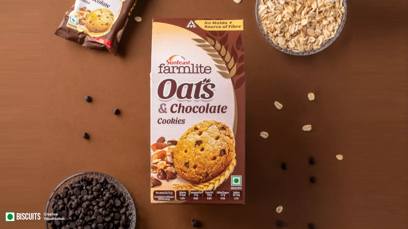 Sunfeast farmlite oats and chocolate cookies 