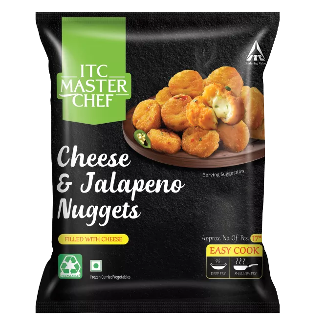 Packshot Cheese And Jalapeno Nuggets 250gms