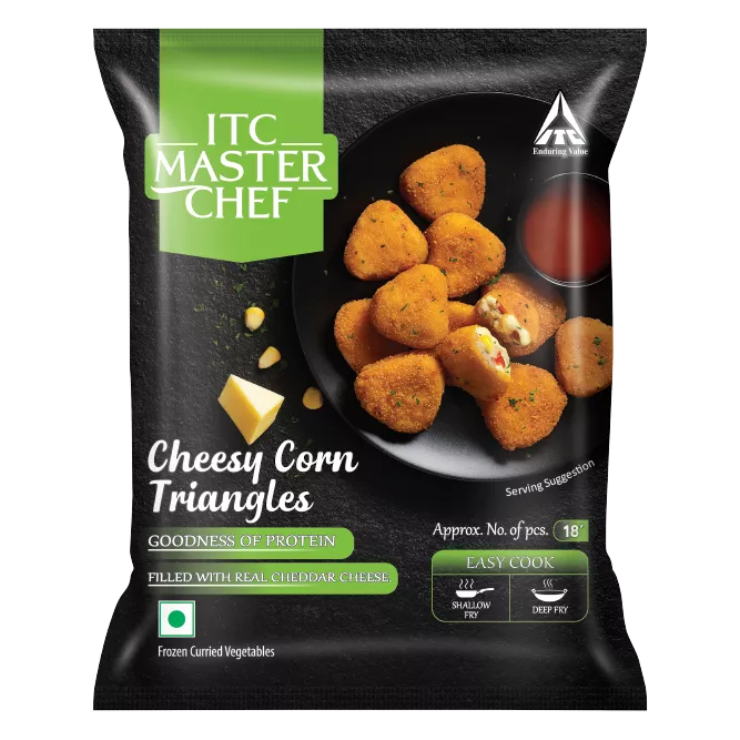 Packshot Cheesy Corn Triangles 320gms