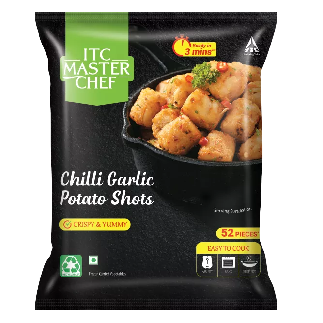 Packshot Chilli Garlic Potato Shots 420gms