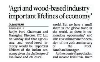 'Agri and wood-based industry important lifelines of economy' 