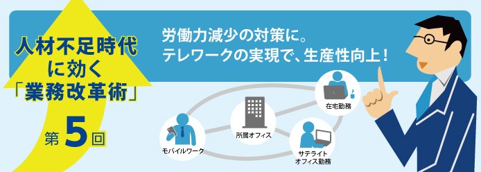 労働力減少の対策に テレワークの実現で 生産性向上 業務改善のヒント満載 スモールビジネス向けお役立ちコラム 法人のお客さま Kddi株式会社