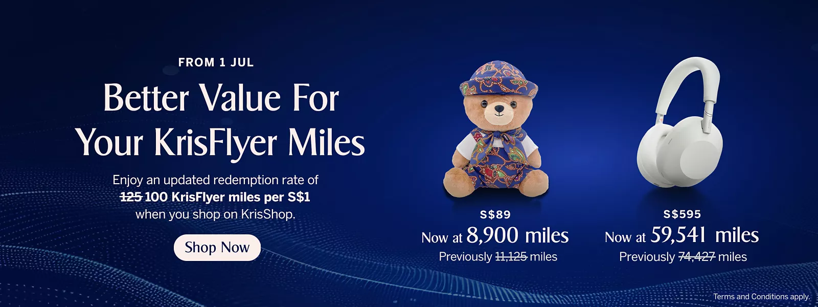 Miles Rate Change on KrisShop